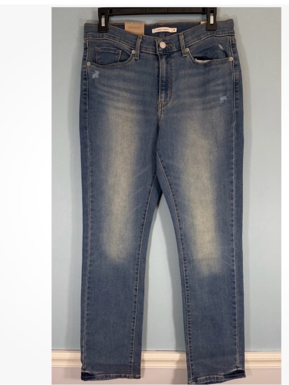 NWT Levi’s Straight Jeans Stretch New Distressed size 8 10 12 14 16 16W 18W 20W - Picture 10 of 11